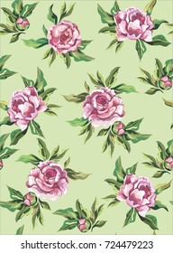 Set bouquet of peonies, vector