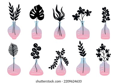 Blumensträuße im flachen Design, Flat valentiner Tagesblumenkollektion