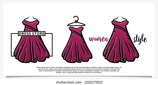 Set boutique logo design simple concept Premium Vector