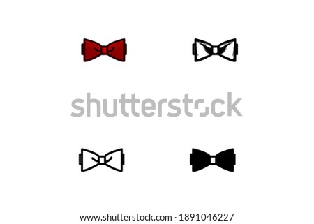 set bow icon isolated on white background, vector illustration