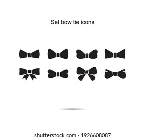 Set Bow Tie Icons Vector Illustration Graphic On Background