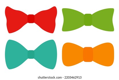 Set of Bow Tie isolated on white background