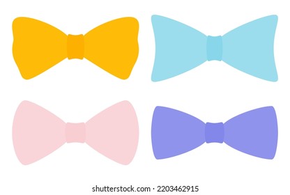 Set of Bow Tie isolated on white background