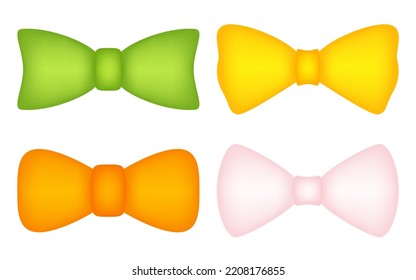 Set of Bow Tie isolated on white background