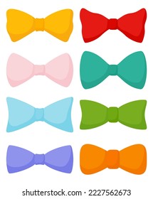 Set of Bow Tie isolated on white background