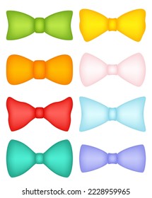 Set of Bow Tie isolated on white background