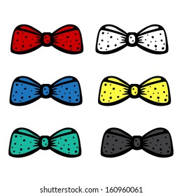 Set bow tie isolated - vector
