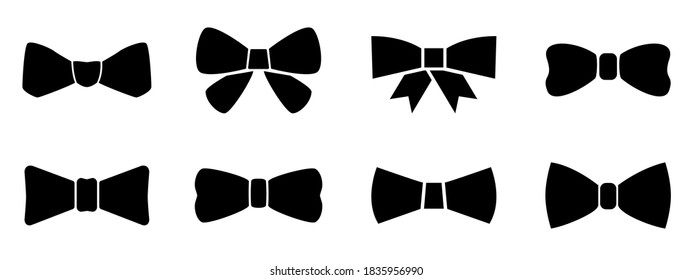 set bow tie neck tie simple stock vector royalty free 1835956990