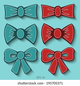 Set of bow tie. Vector illustration.