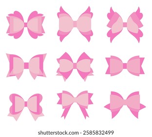 Set of bow ties collection flat design illustration