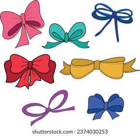  set of bow ties stock vector