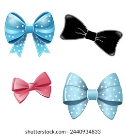 set of bow ties vector illustration