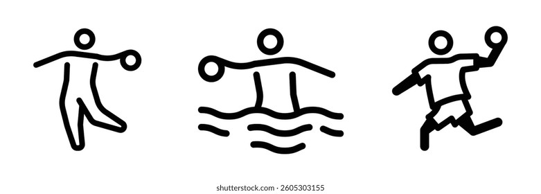 Set of bowlers in various pose icon collection. Bowlers, players, playing, Man symbol vector Illustration.