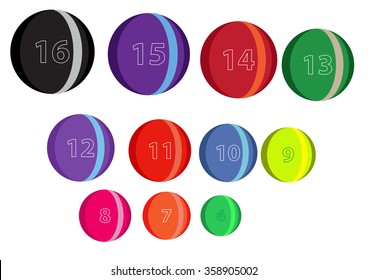 Set of bowling balls. Illustration