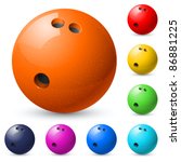 Set of bowling balls. Illustration on white background.