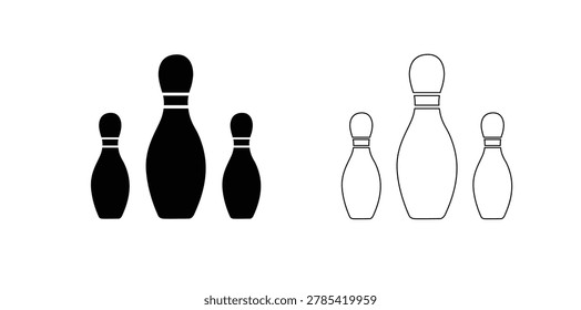 Set of Bowling pin Icon, Bowling pin Vector Illustration