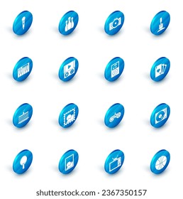 Set Bowling pin, Photo camera, Shovel the ground, Music synthesizer, Cake, Portable video game console, Playing card with heart symbol and player icon. Vector