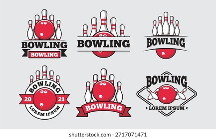 Conjunto de Emblemas Esportivos de Boliches e Logotipos