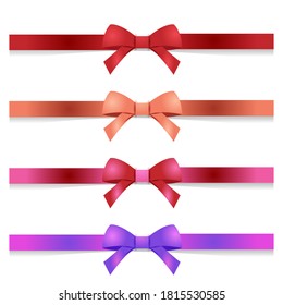 Set of bows collection design isolated on white background