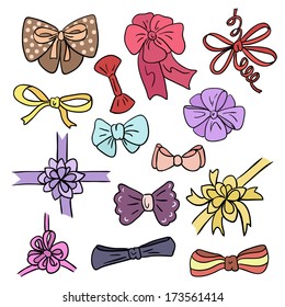 Set of bows for gifts (vector)