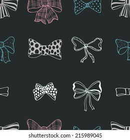 Set of bows, hand drawn vector illustration