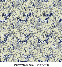 Set of bows, hand drawn vector illustration