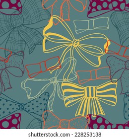 Set of bows, hand drawn vector illustration