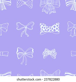 Set of bows, hand drawn vector illustration
