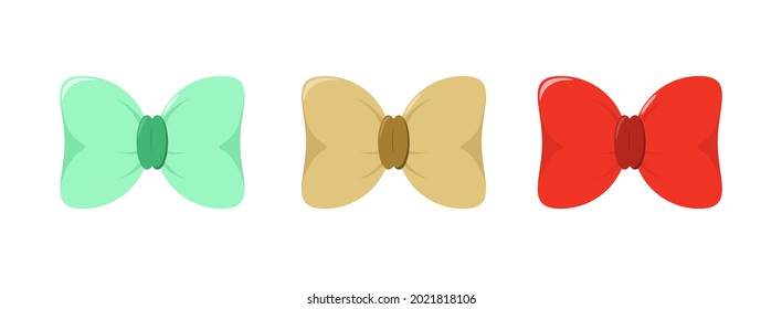 Eine Reihe von Bögen auf weißem Hintergrund. Cartoon-Design.