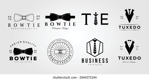 set of bowtie or collection of tie or bundle of tuxedo logo vector illustration design