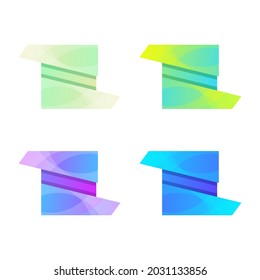 set of box colorful logo design template