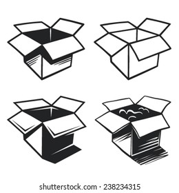 Set of box icons. Vector illustrtion