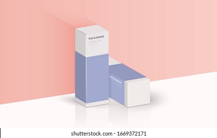 Set of box, packaging template design for product vector illustration.