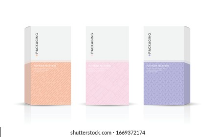 Set of box, packaging template design for product vector illustration.
