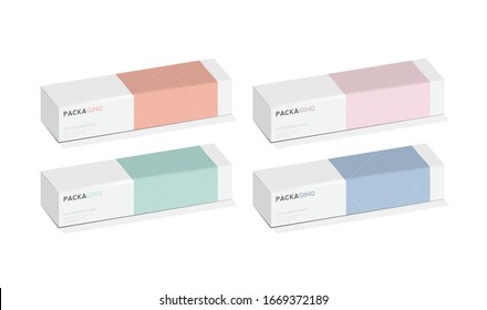 Set of box, packaging template design for product vector illustration.