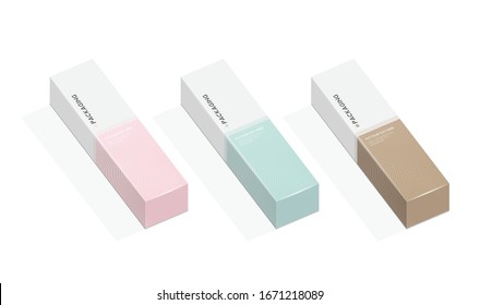 Set of box, packaging template design for product vector illustration.