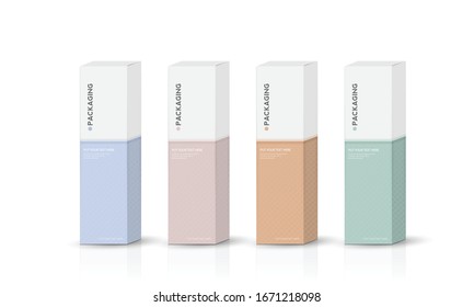 Set of box, packaging template design for product vector illustration.