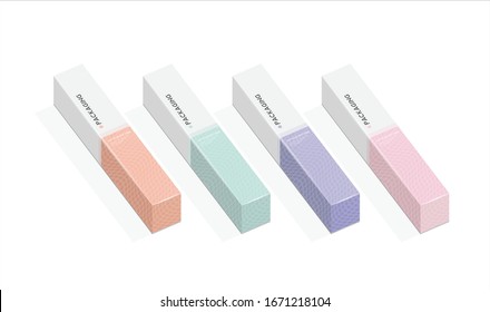 Set of box, packaging template design for product vector illustration.