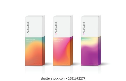 Set of box, packaging template design for product vector illustration.