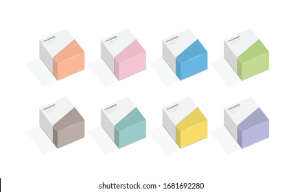 Set of box, packaging template design for product vector illustration.