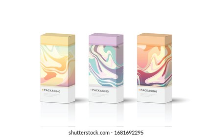 Set of box, packaging template design for product vector illustration.