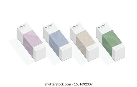 Set of box, packaging template design for product vector illustration.