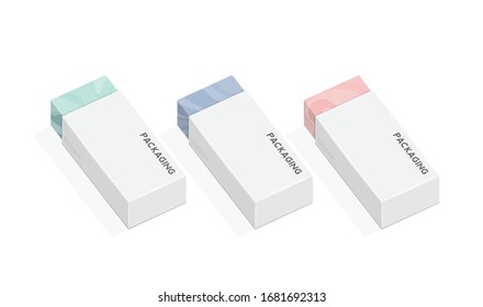 Set of box, packaging template design for product vector illustration.