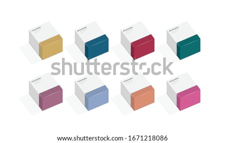 Set of box, packaging template design for product vector illustration.
