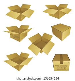 Set of Box Paper Vector Illustration EPS 10.