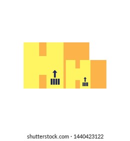 set of boxes carton isolated icon