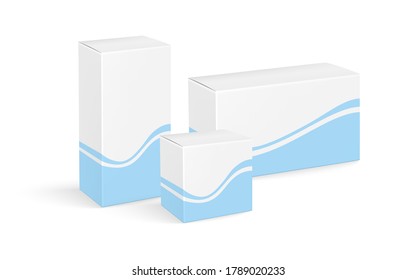 Set of boxes, packaging template for product. Vector template for mock up. 
