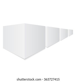 Set of boxes. Boxes in perspective. Vector illustration, esp 10