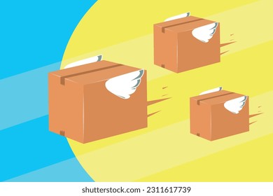 A set of boxes is sending to the customers by fast air transportation.