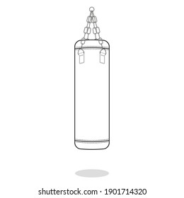 Set of boxing bag. Vector illustration in flat design